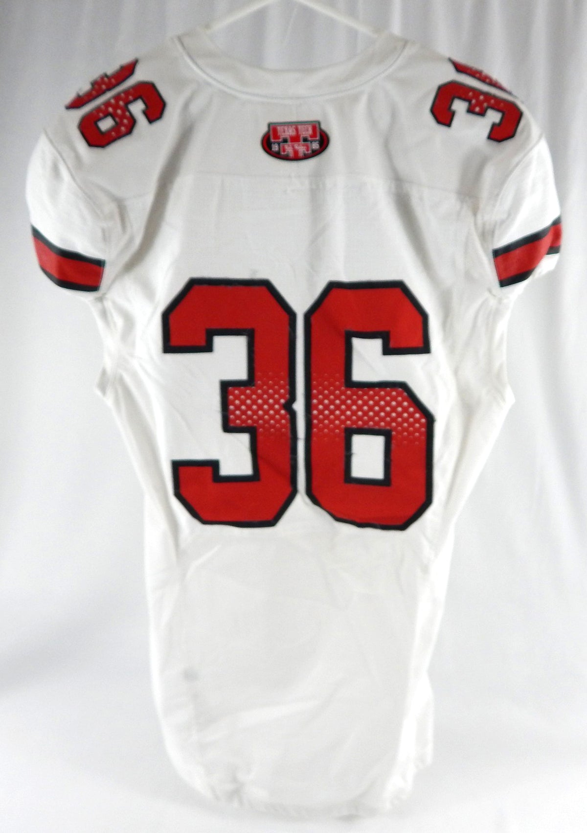 2022 Texas Tech Red Raiders #36 Game Used White Jersey Football NP Rem 46 087 Pic2