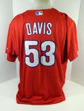Philadelphia Phillies Davis #53 Game Used Red Jersey Ext ST 2XL 619