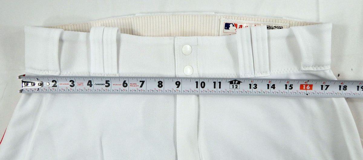 2015 Miami Marlins Jeff Mathis #6 Game Used White Baseball Pants 35-43 DP113527 Pic2