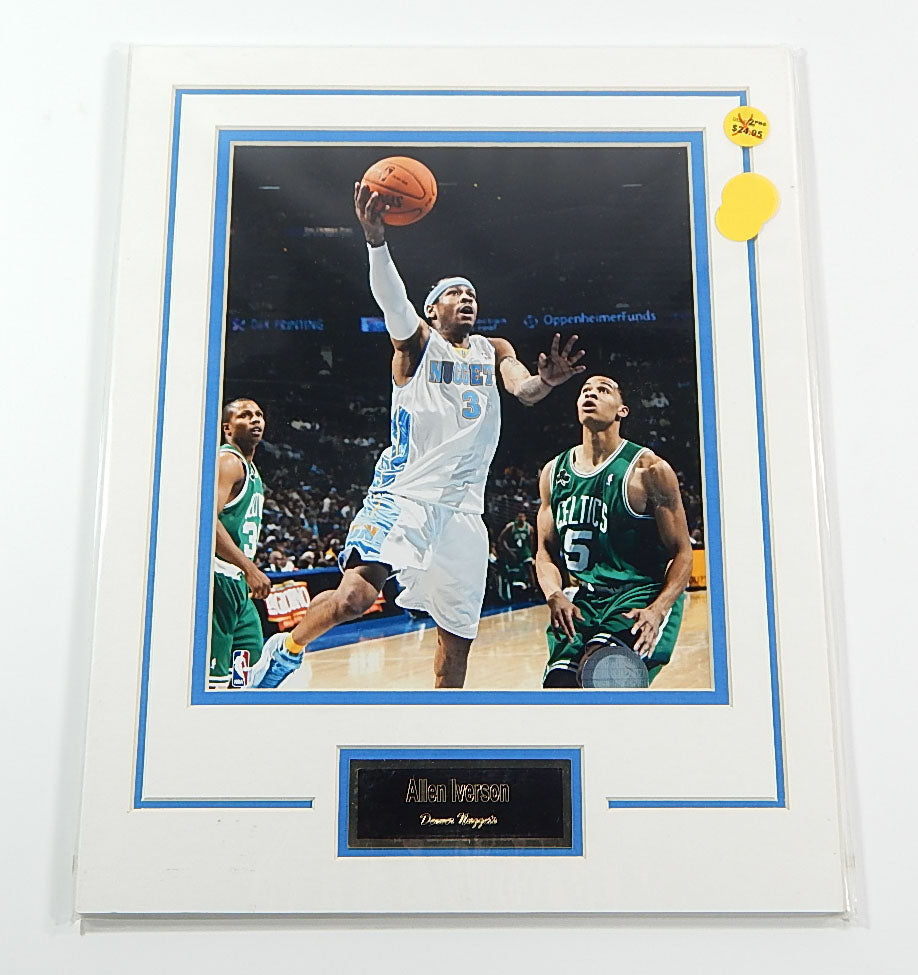 Allen Iverson Nuggets Matted Photo & Name Plate 11x14 Ideal For Framing