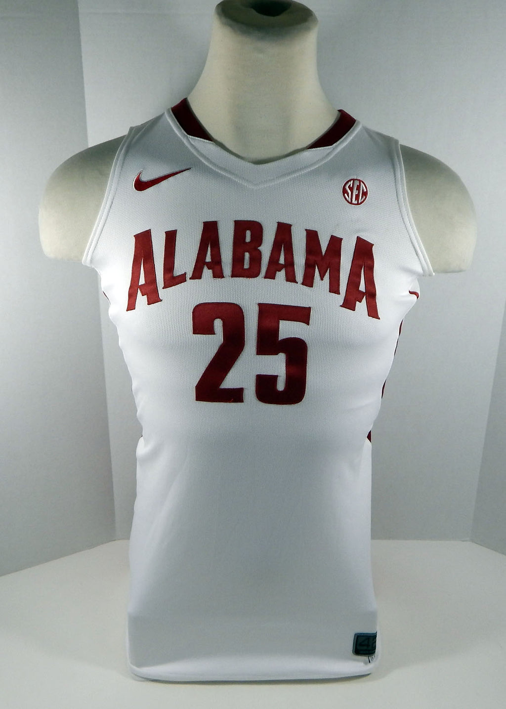 2012-13 Alabama Crimson Tide #25 Game Used White Jersey BAMA00228 Pic2