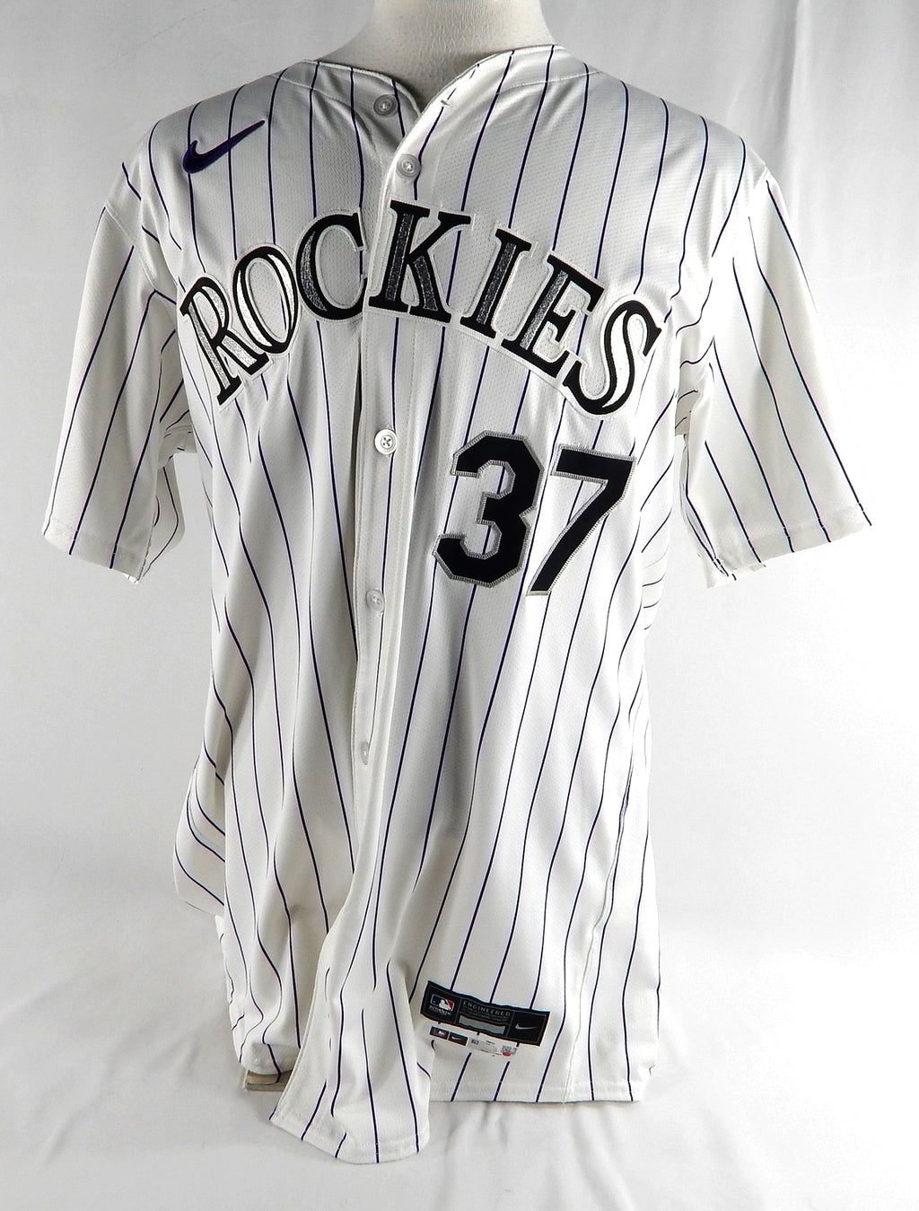 2024 Colorado Rockies John Curtiss #37 Game Issued Pos Used White Jersey 48 092