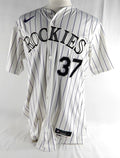2024 Colorado Rockies John Curtiss #37 Game Issued Pos Used White Jersey 48 092