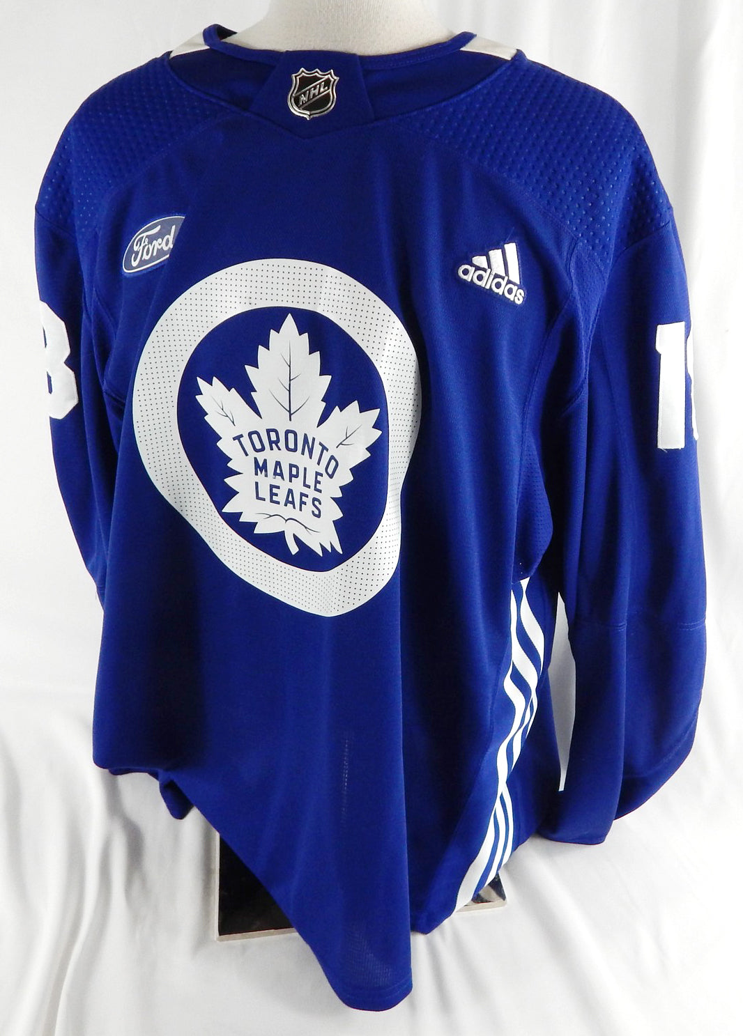 2017-18 Toronto Maple Leafs Noah Gregor #18 Game Used Blue Practice Jersey Ford