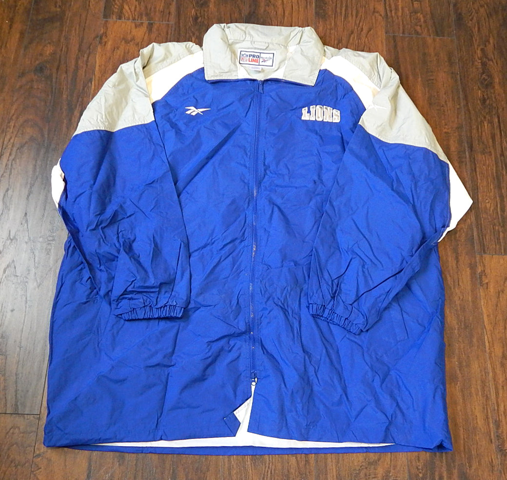1990's Detroit Lions Reebok NFL Pro Line Vintage Coat Jacket XXL DJ066561