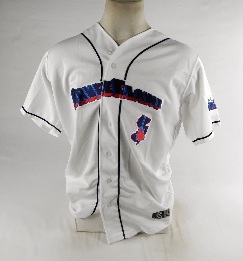Lakewood Blueclaws Blank Game Issued White Jersey Bruce Springsteen Night 46 3
