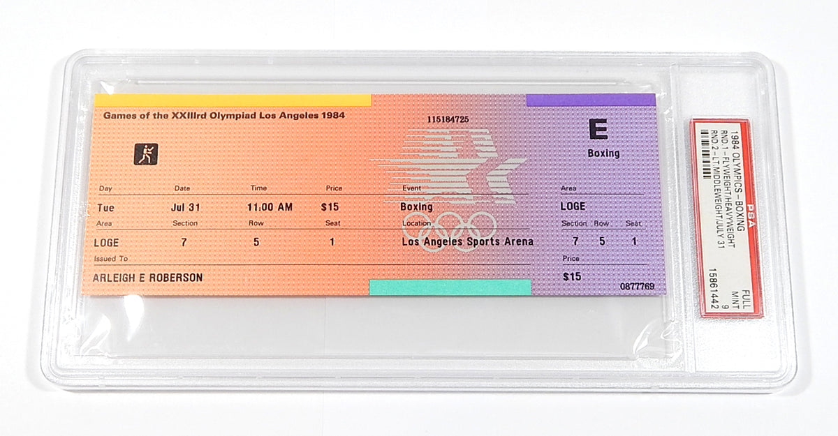 1984 Summer Olympics Boxing 7/31/84 Full Ticket PSA 9