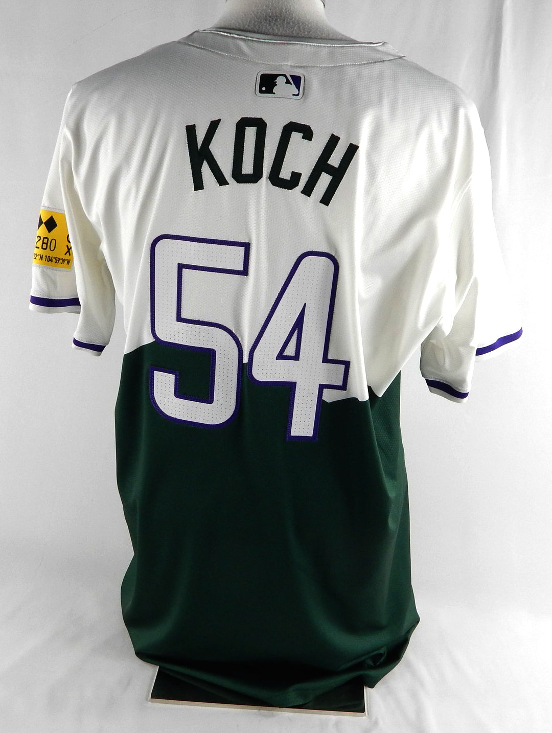 2024 Colorado Rockies Matt Koch #54 Game Issued Green Jersey City Connect 46 093 Pic2