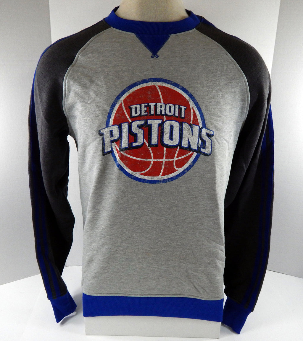 Men Detroit Pistons Authentic Grey Crewneck Sweatshirt Orginals Adidas NWT M 58S