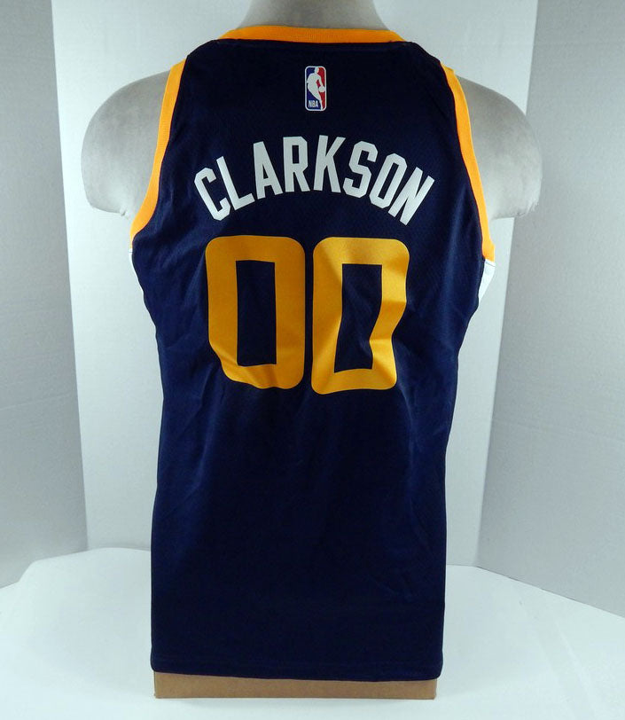 2020-21 Mens Utah Jazz Jordan Clarkson #0 Swingman Navy Jersey Nike NWT YXL 74S Pic2