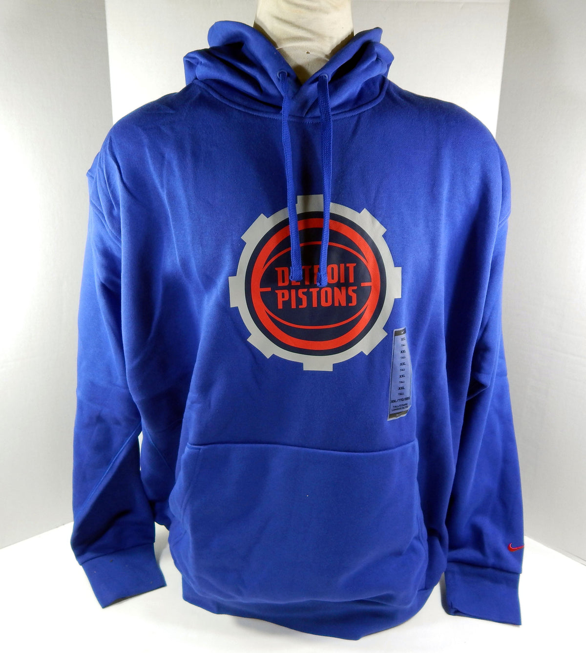 2020-21 Detroit Pistons Team Issued Blue Travel Hoodie SweatShirt Nike 2XLT 9S