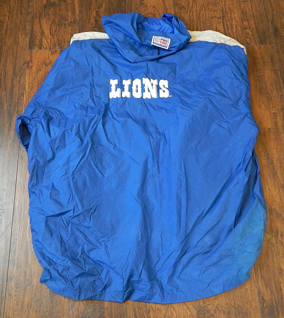 1990's Detroit Lions Reebok NFL Pro Line Vintage Coat Jacket Hooded XXL DJ066558 Pic2