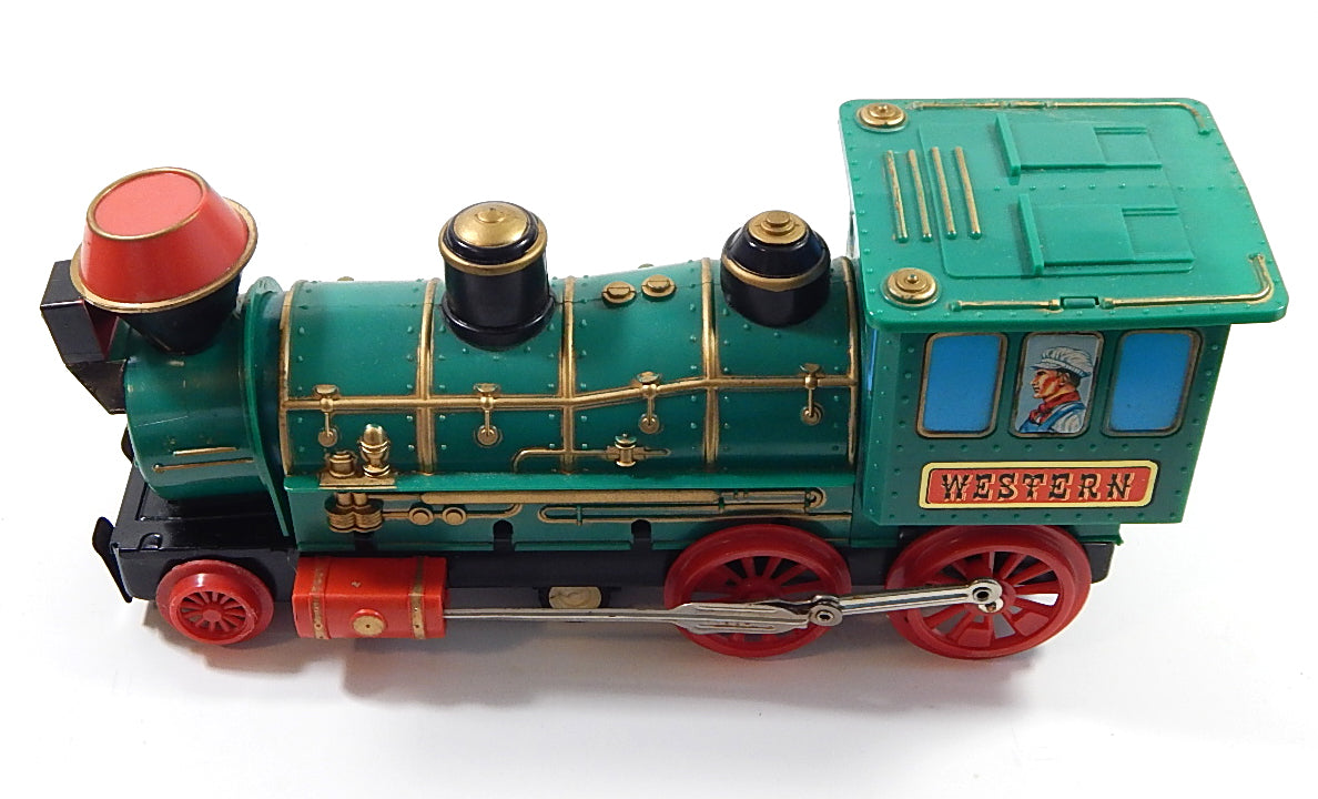 1960's Japan Tin Litho Plastic Battery Operated Western Special Locomotive Train Pic2