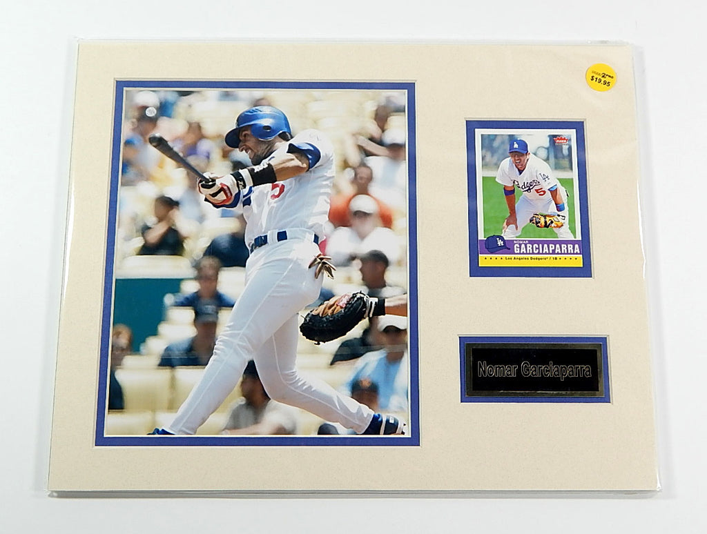 Nomar Garciaparra Dodgers Matted Photo Card & Name Plate 11x14 For Framing