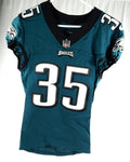 2021 Philadelphia Eagles Boston Scott #35 Game Used Green Jersey 38 DP86607