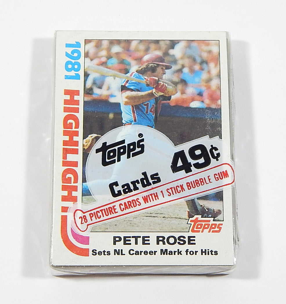 1982 Topps Baseball Unopened Cello Pack Pete Rose On Top
