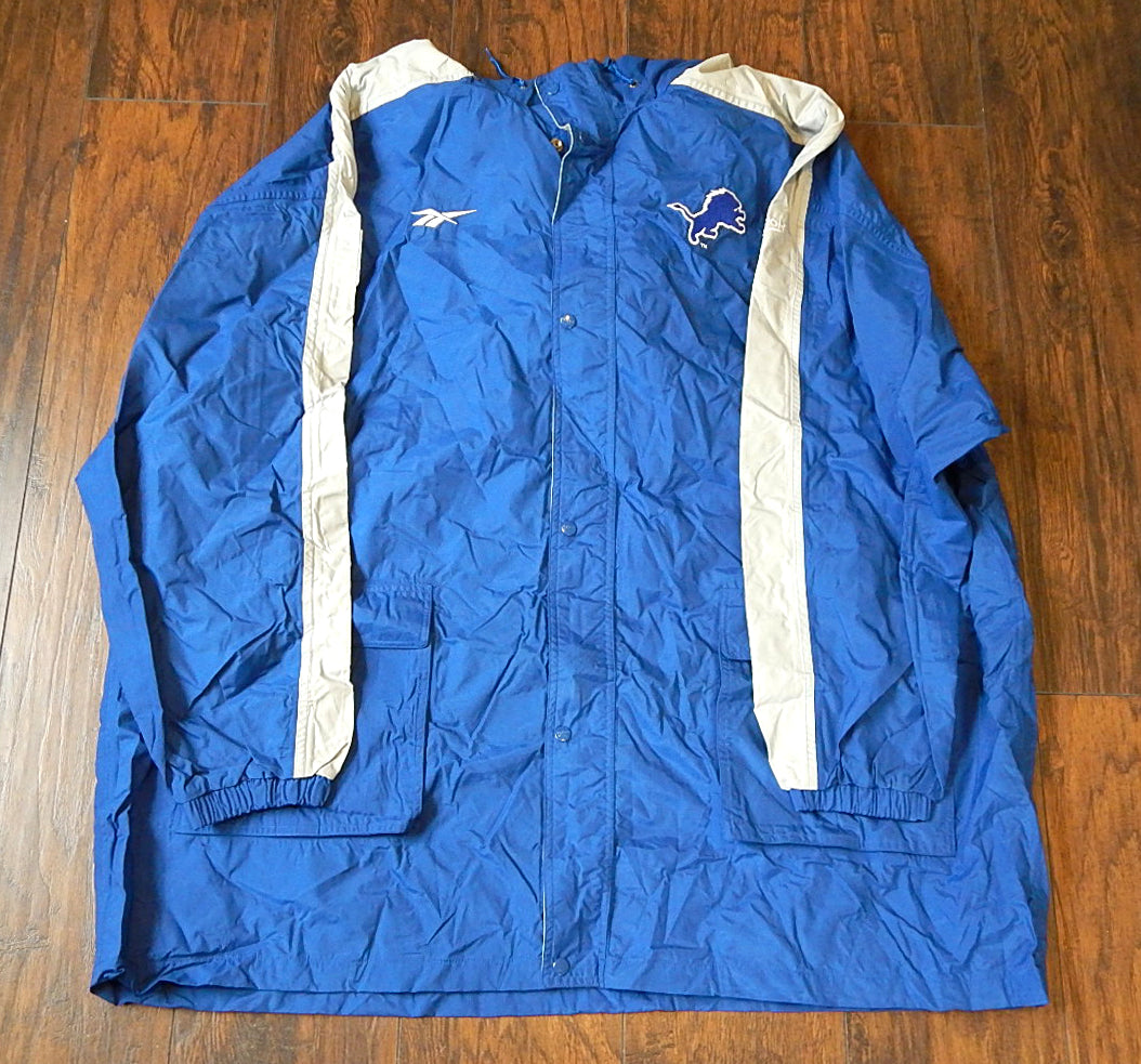 1990's Detroit Lions Reebok NFL Pro Line Vintage Coat Jacket XXXL DJ066554