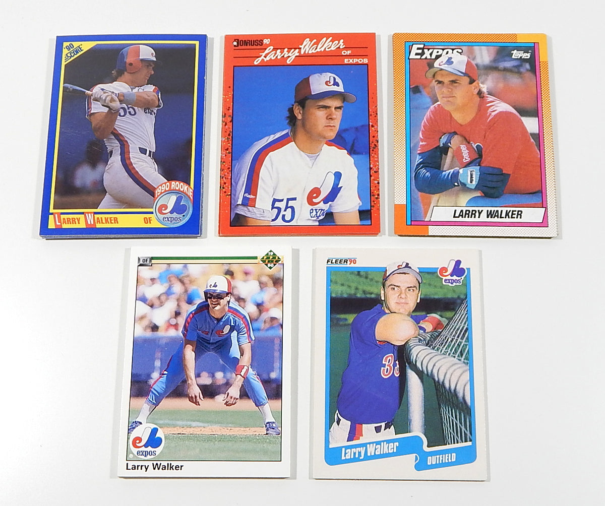 Lot of (35) 1990 Larry Walker RC's Rookies Topps Donruss Upper Deck Score Fleer