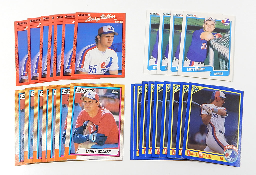 Lot of (35) 1990 Larry Walker RC's Rookies Topps Donruss Upper Deck Score Fleer Pic2