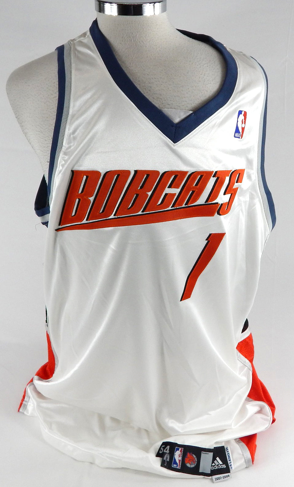 2007-08 Charlotte Bobcats Andre Brown #1 Game Issued White Jersey 54 989