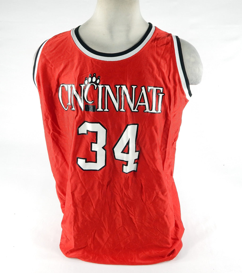 Cincinnati Bearcats #34 Game Issued Red Jersey Basketball 24 DP70409
