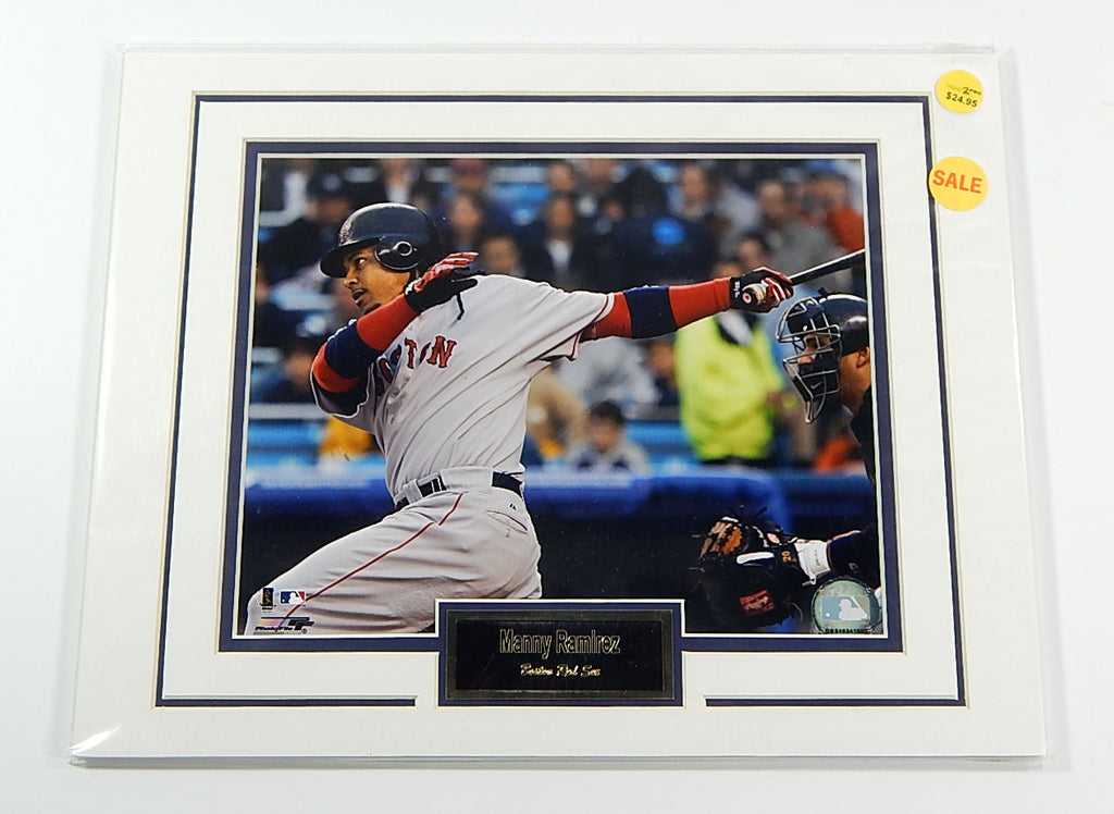 Manny Ramirez Boston Red Sox Matted Photo & Name Plate 11x14 Ideal For Framing