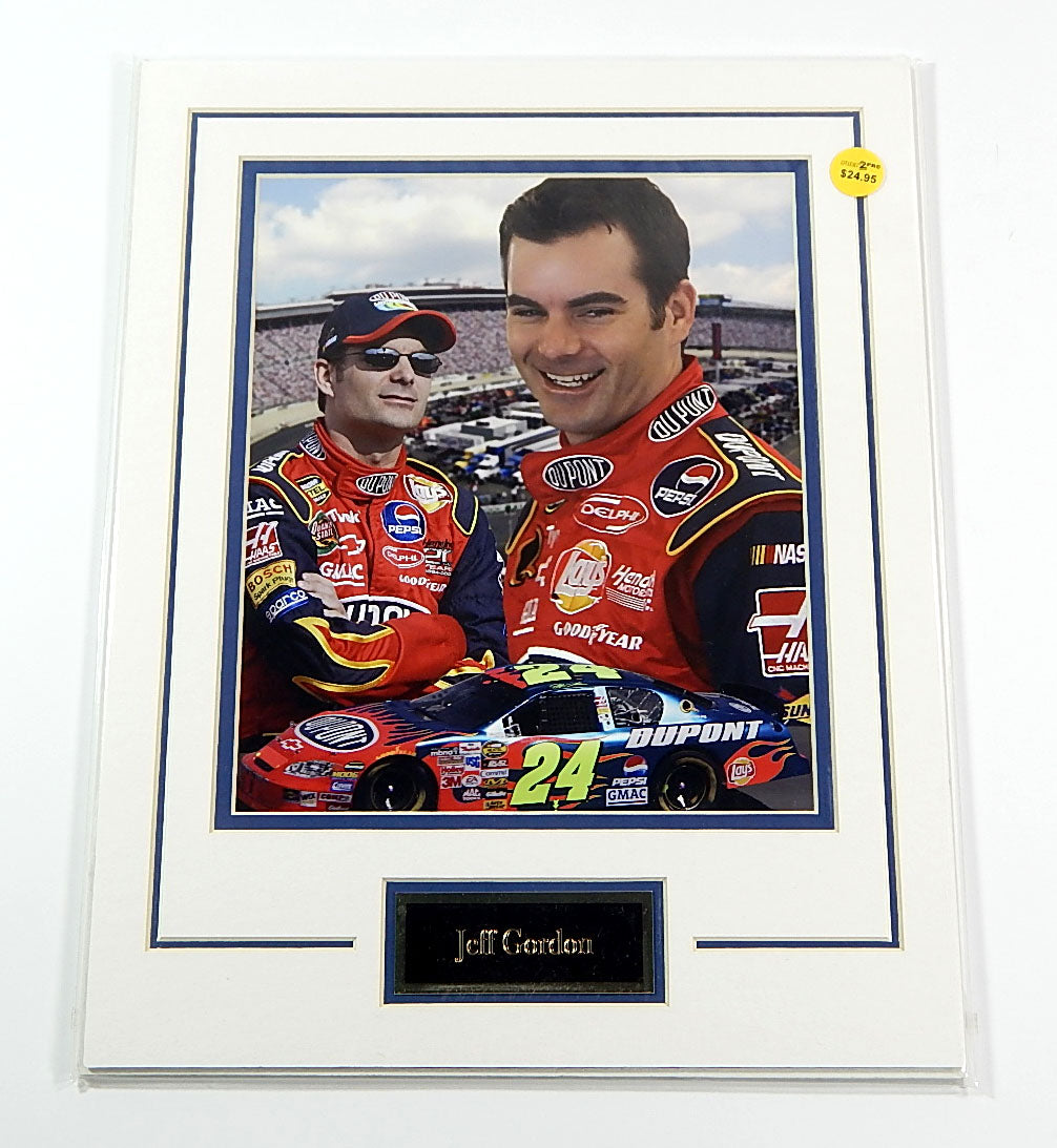 Jeff Gordon NASCAR Matted Photo & Name Plate 11x14 Ideal For Framing