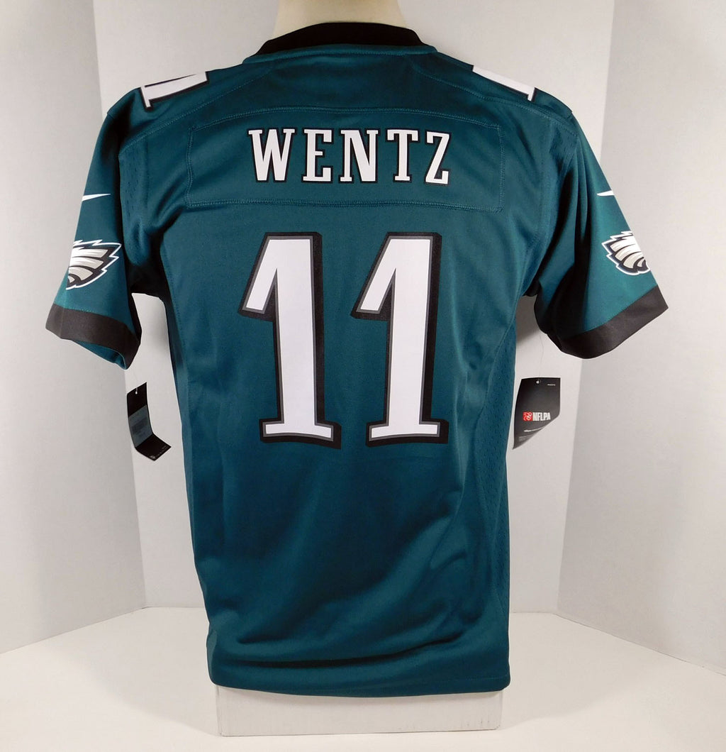 New Youth Philadelphia Eagles Carson Wentz #11 Green Game Jersey S Nike Auth NWT Pic2