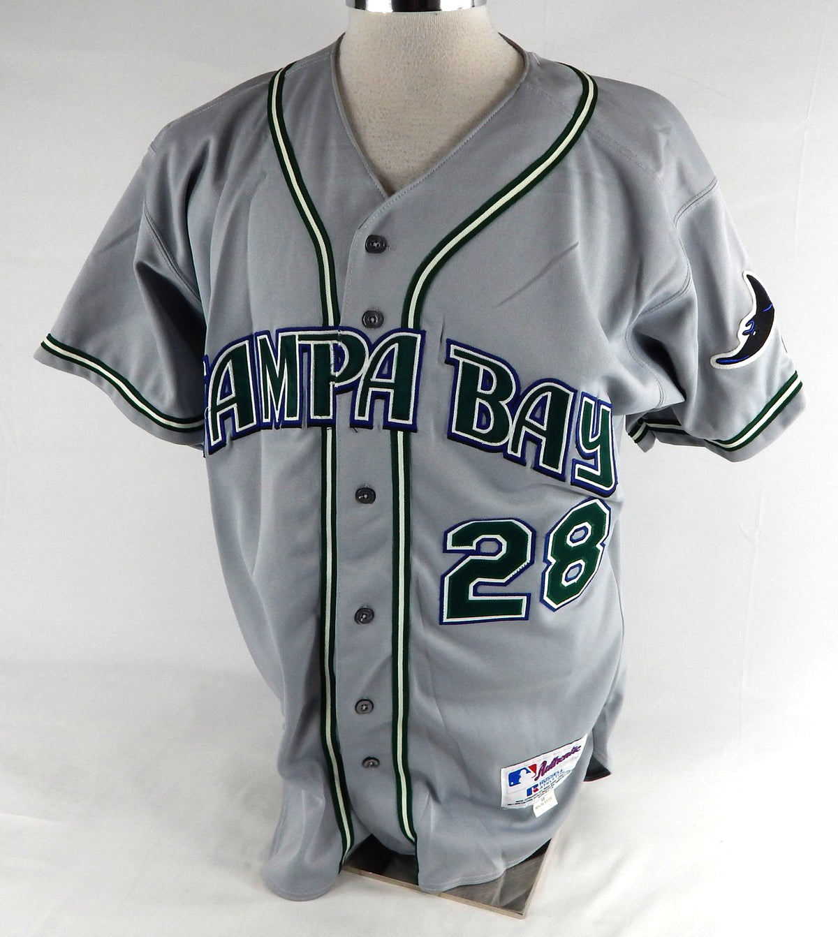 2003 Tampa Bay Devil Rays Jim Parque #28 Game Used Grey Jersey 48 479