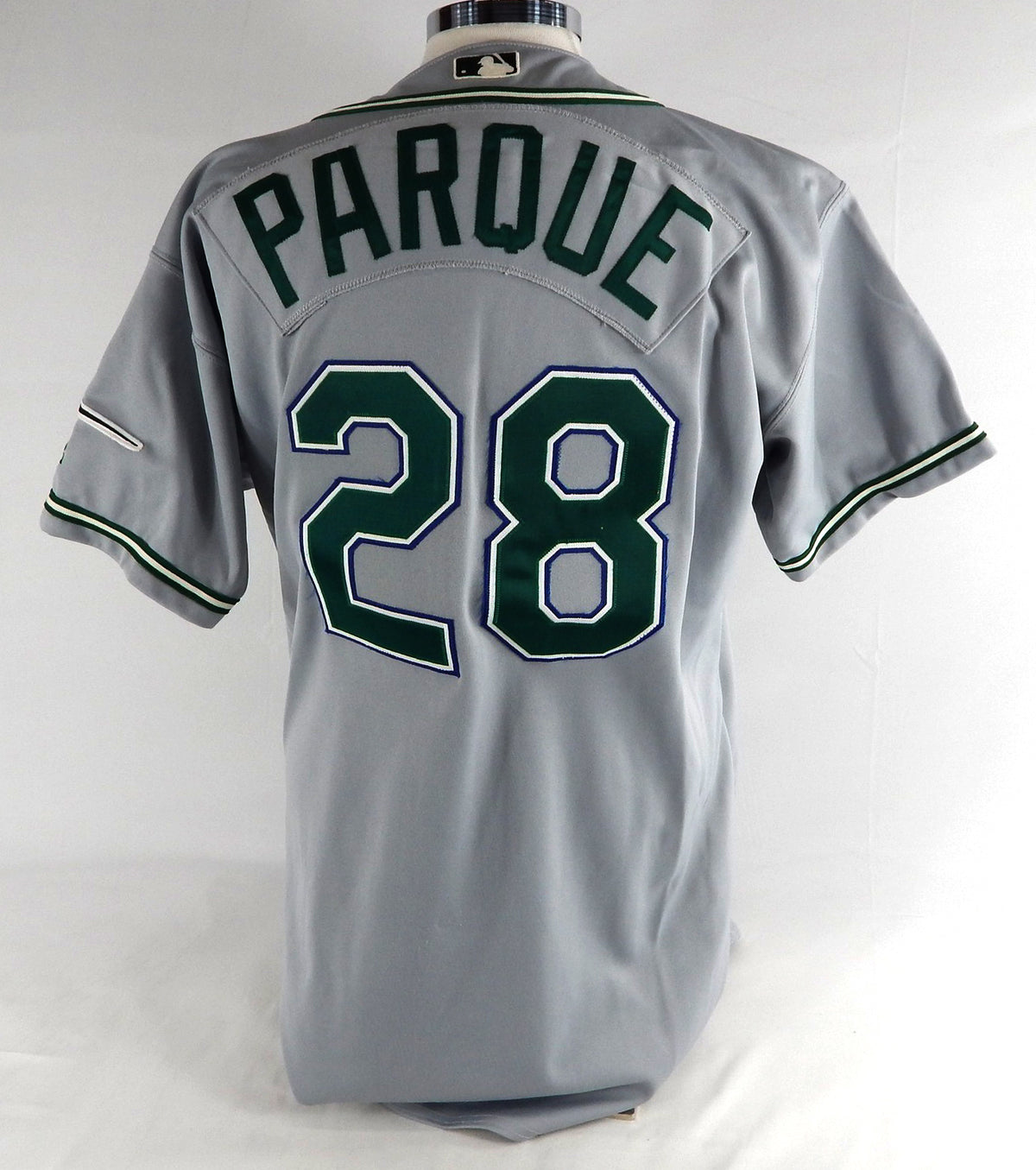 2003 Tampa Bay Devil Rays Jim Parque #28 Game Used Grey Jersey 48 479 Pic2