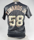 2023 Washington Nationals Carl Edwards Jr #58 Game Issued Used Grey Jersey City
