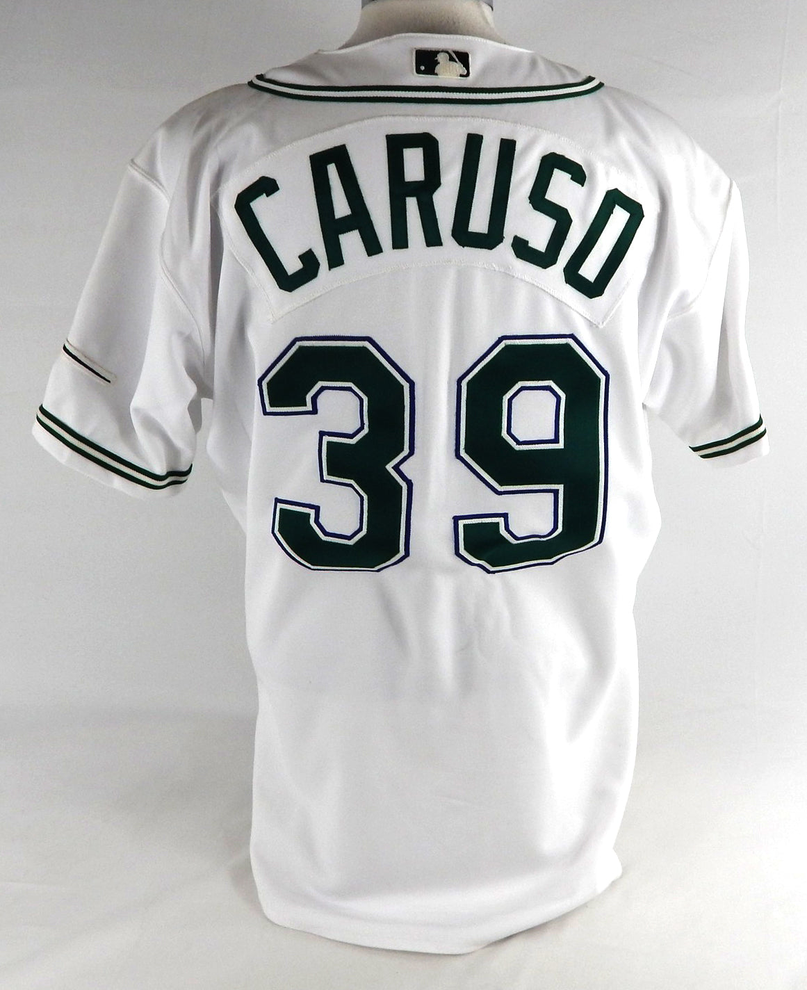 2001 Tampa Bay Devil Rays Mike Caruso #39 Game Issued White Jersey 100 P 46 0 Pic2