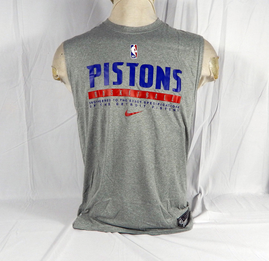 2020-21 Detroit Pistons Team Issued Grey Training Tank Shirt CV3912-063 L 42S