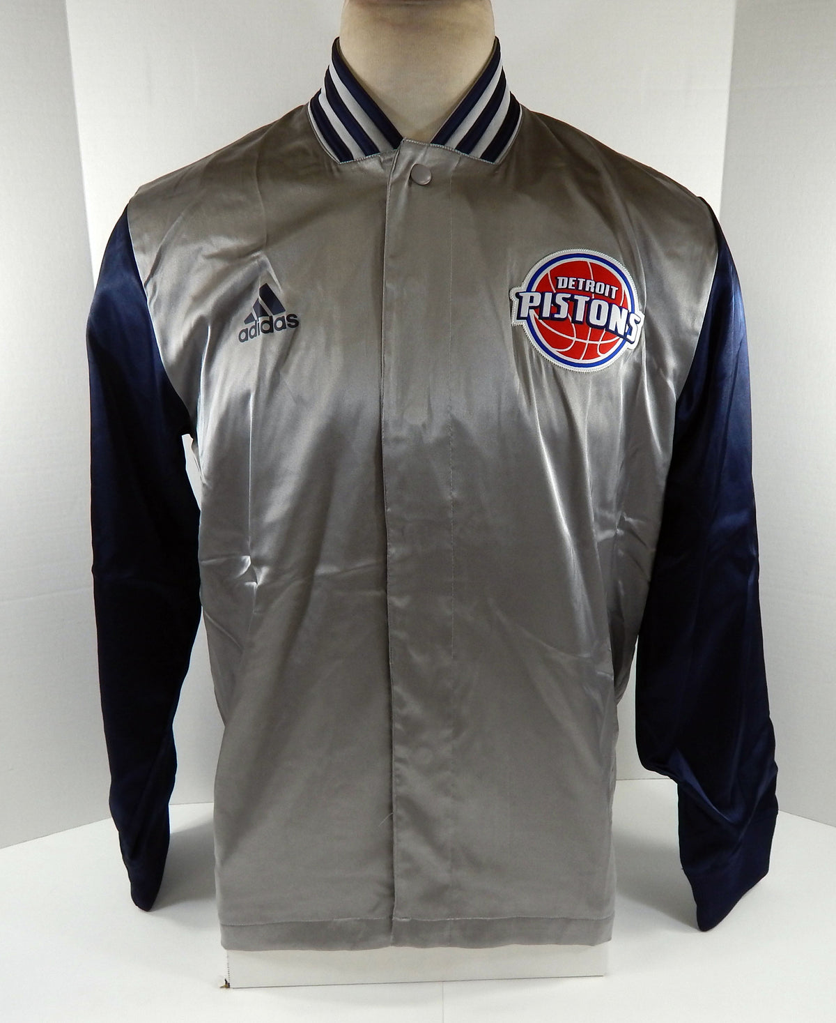 2014-15 Mens Detroit Pistons Authentic Navy Warm Up Jacket Adidas NWT M 35S