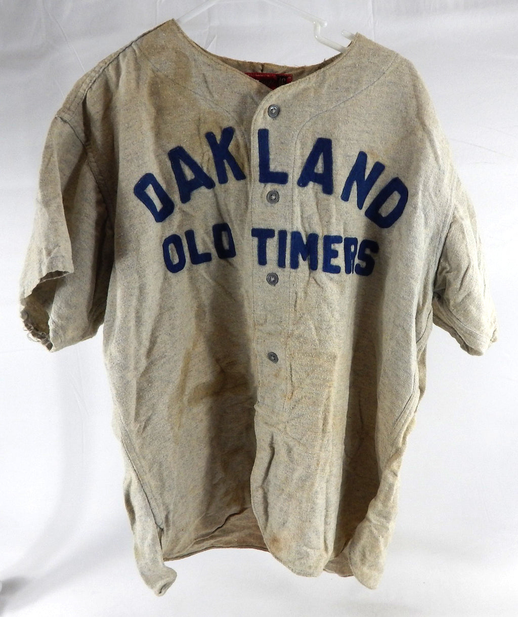 1950s Oakland Old Timers #20 Game Used Grey Flannel Jersey Rawlings 46 865