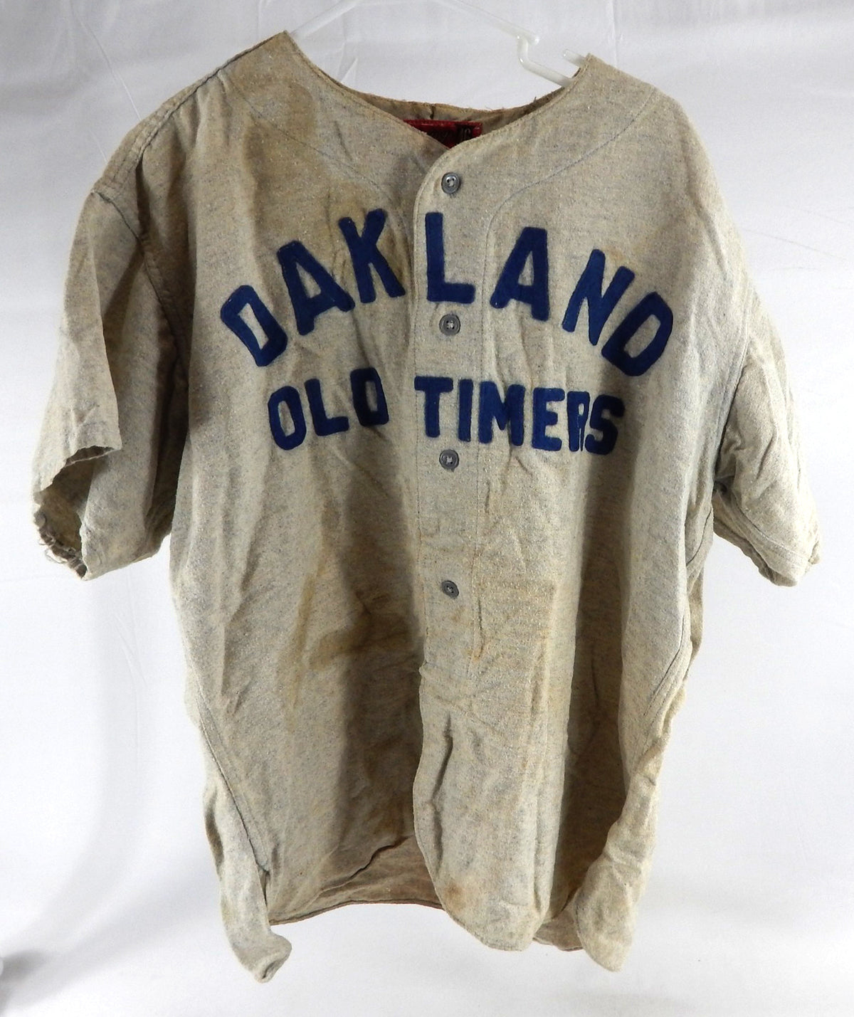 1950s Oakland Old Timers #20 Game Used Grey Flannel Jersey Rawlings 46 865