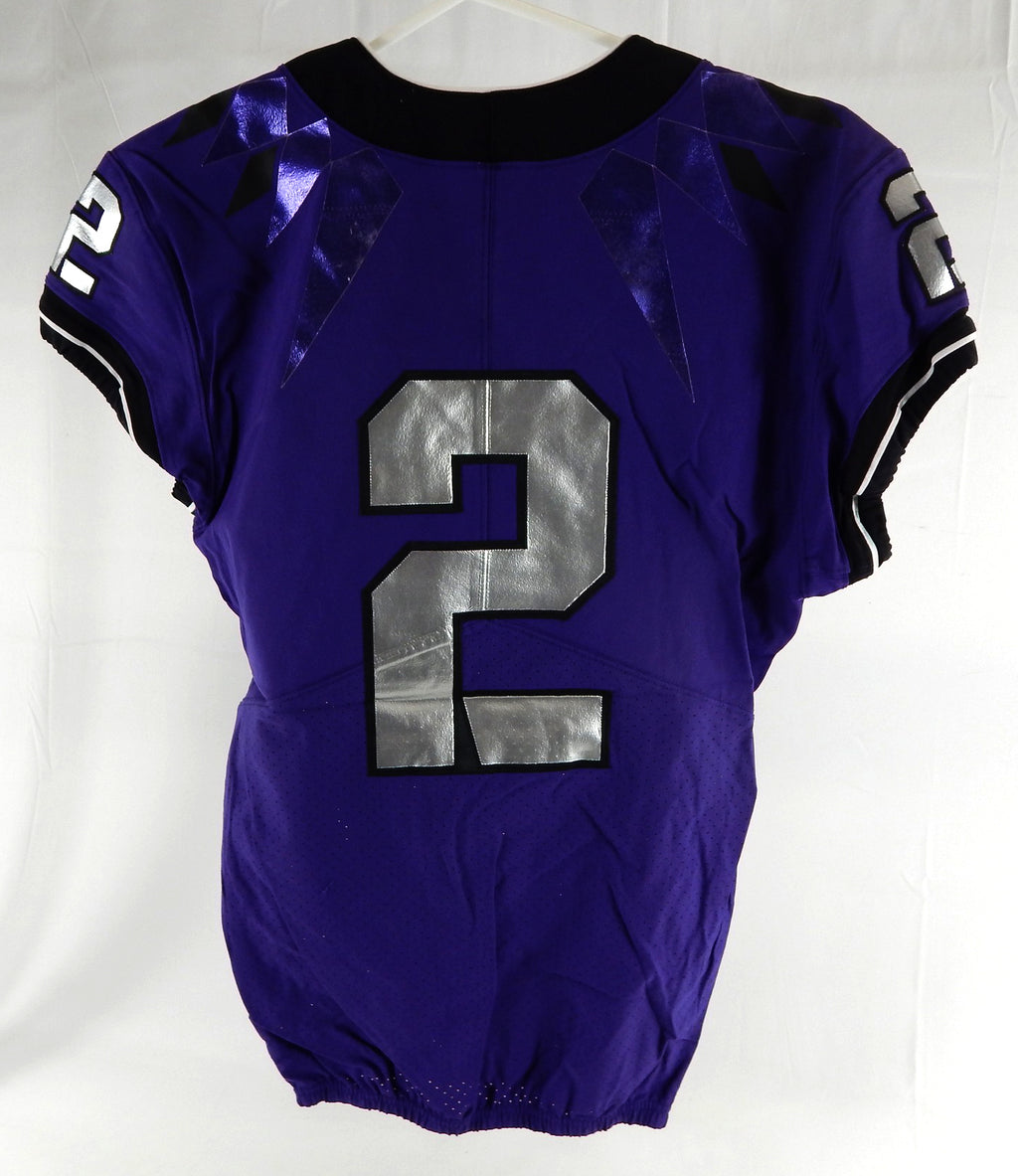 2019-24 Texas Christian TCU Frogs #2 Game Used Purple Jersey Football NP R 40 9 Pic2