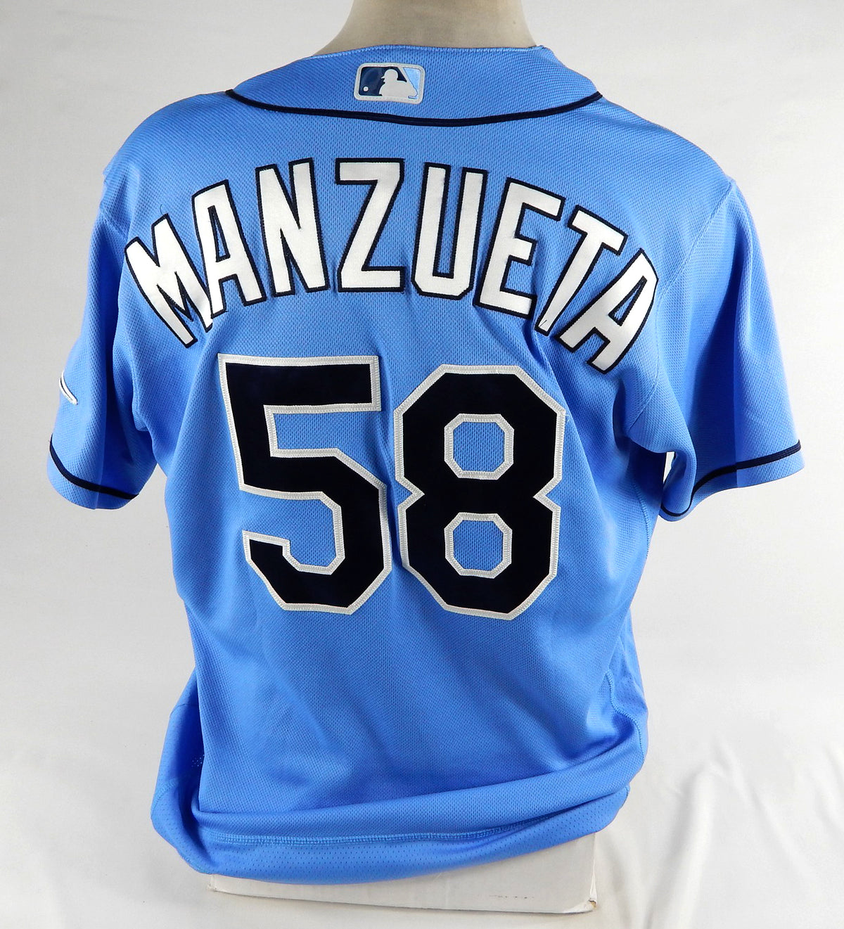 Tampa Bay Rays Oneill Manzueta #58 Game Used Blue Jersey ST BP DP72430