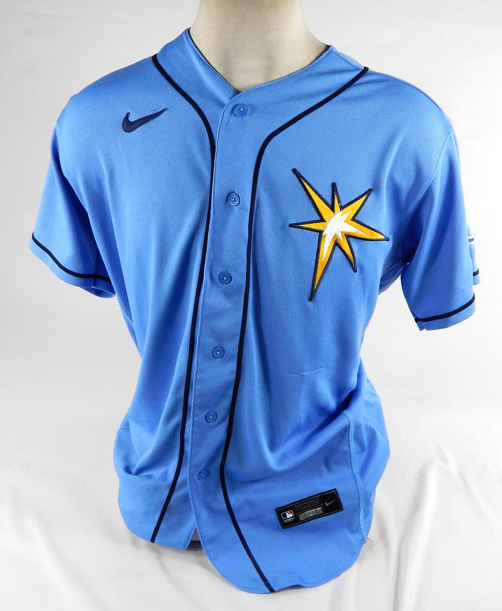Tampa Bay Rays Oneill Manzueta #58 Game Used Blue Jersey ST BP DP72430 Pic2