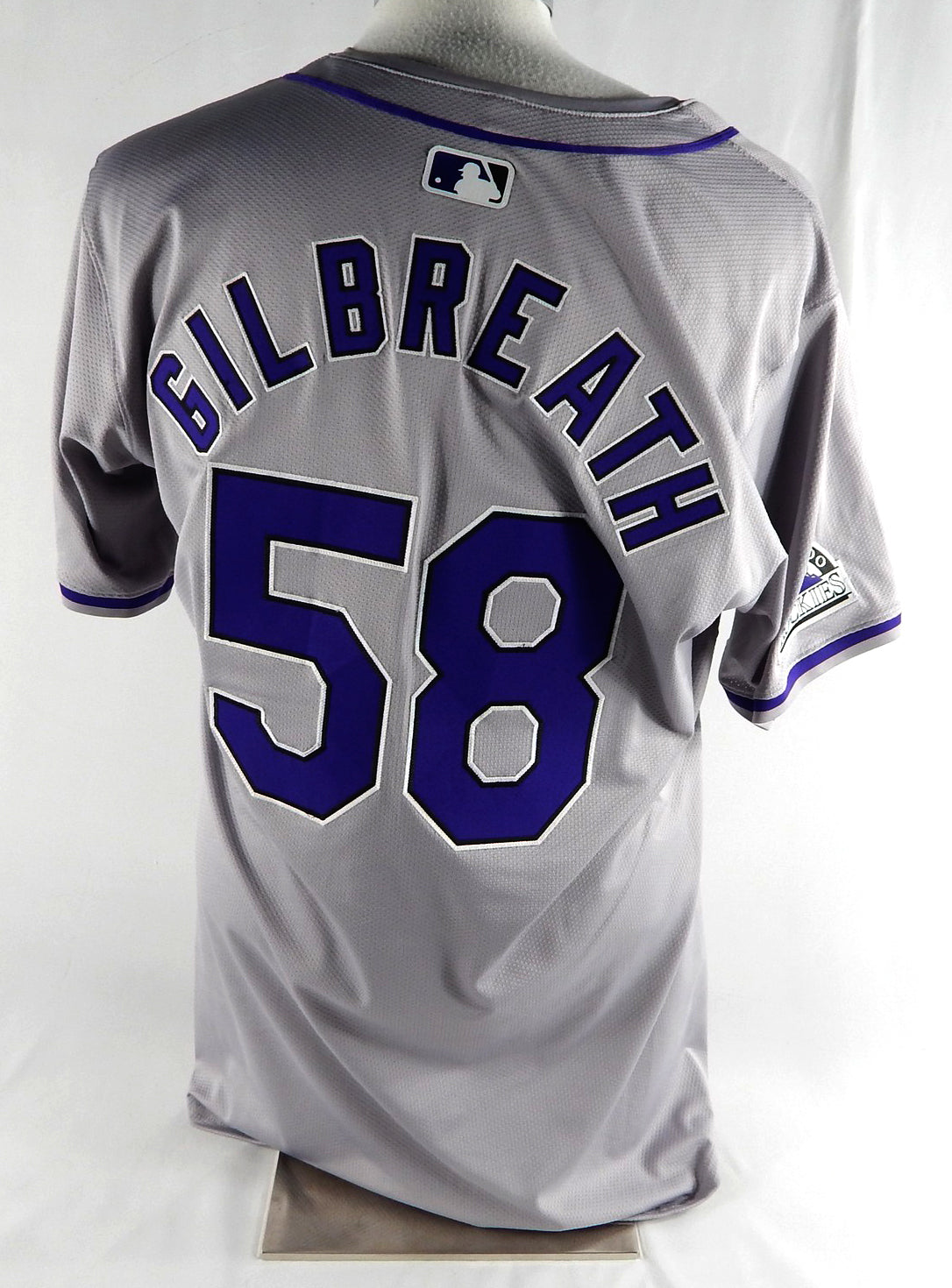 2024 Colorado Rockies Lucas Gilbreath #58 Game Issued Pos Used Grey Jersey 44 01 Pic2