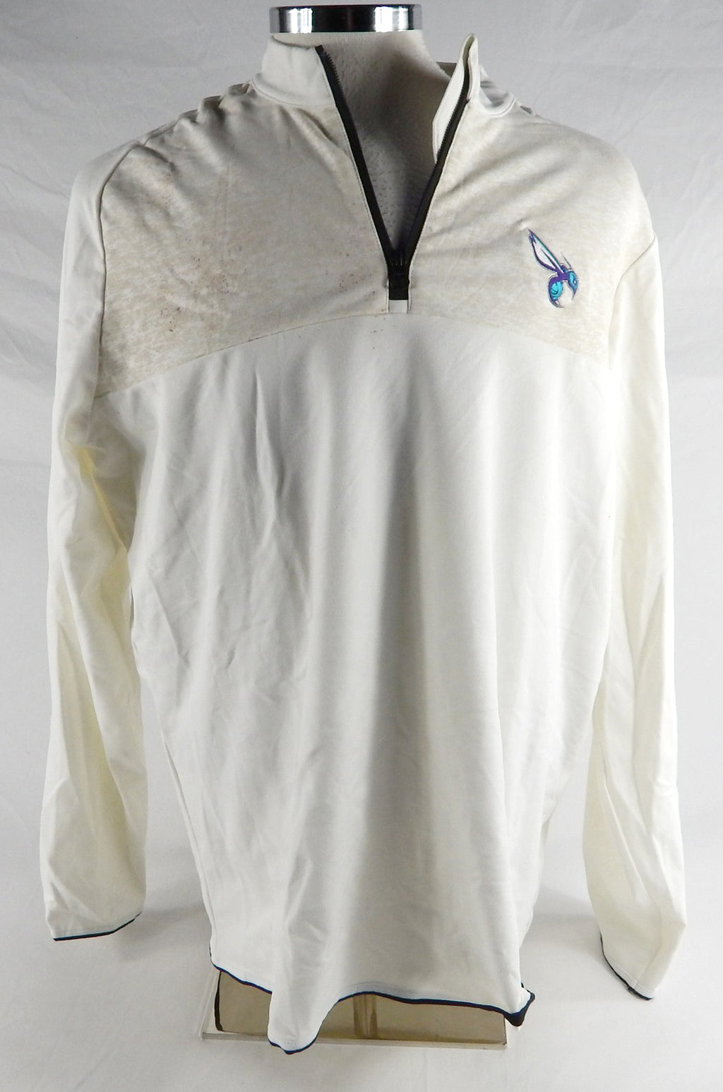 2016-17 Charlotte Hornets Team Issued White Quarter Zip Shirt XL 093