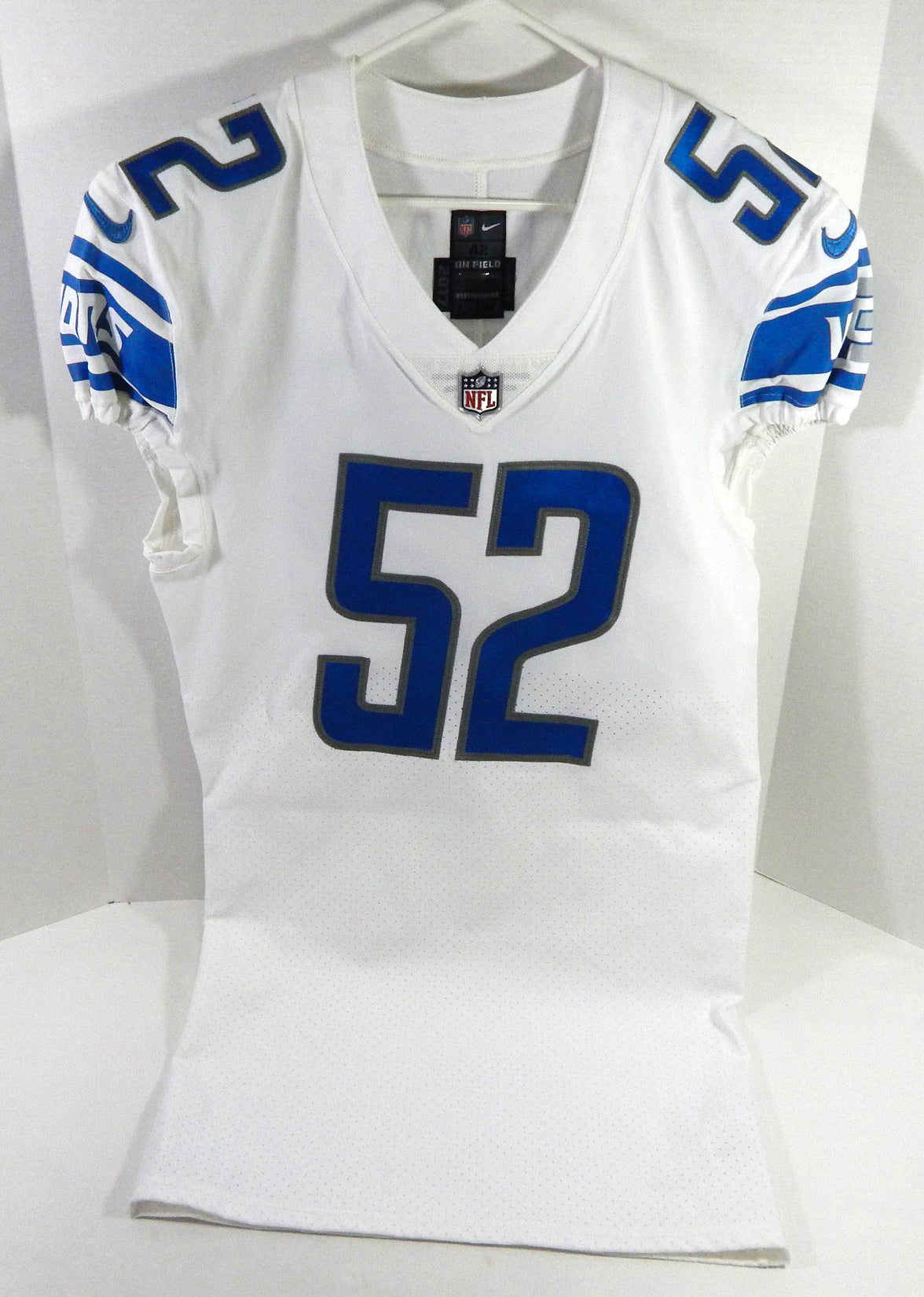 2017 Detroit Lions Antwione Williams #52 Game Issued White Jersey 42 DP64681 Pic2