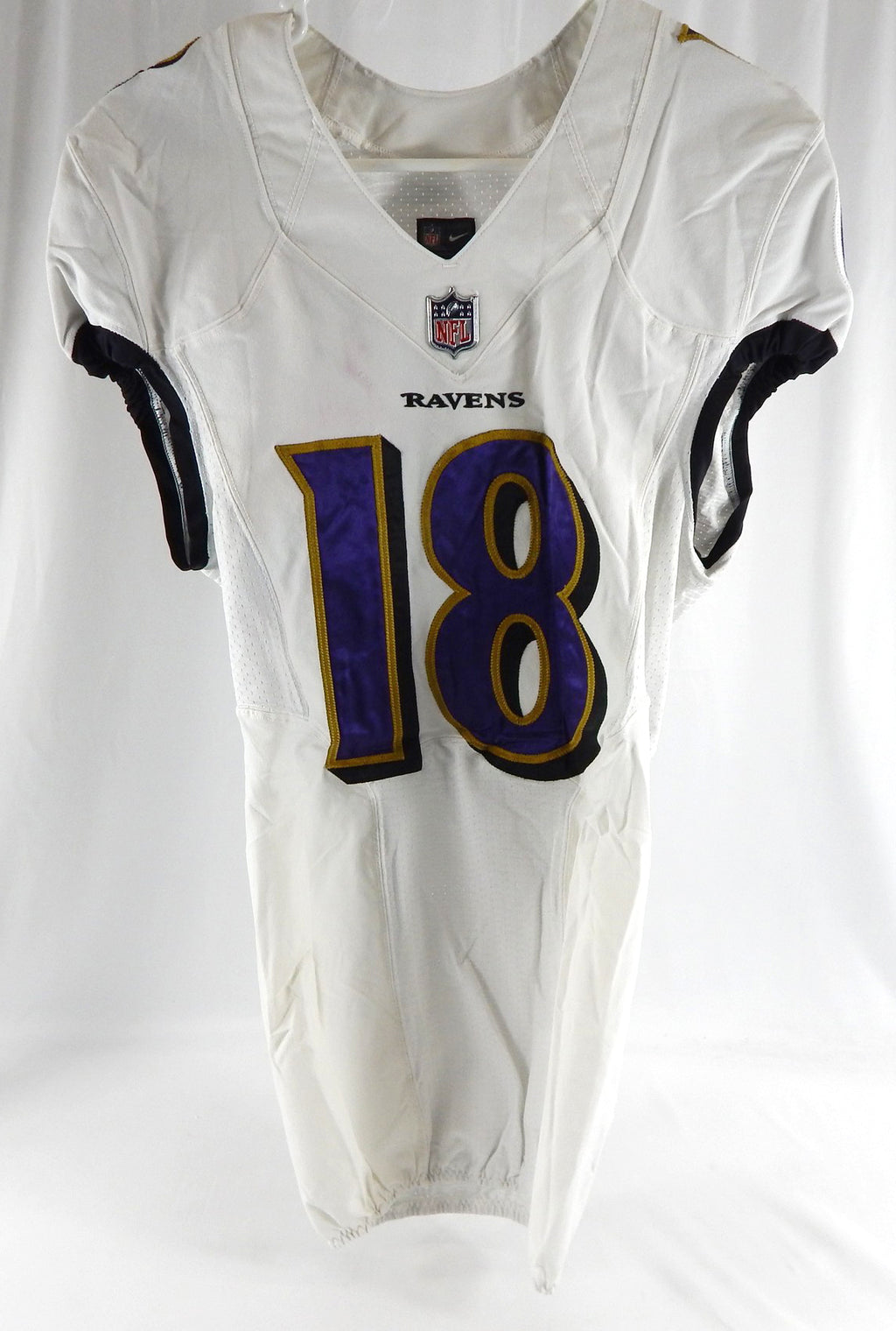 2016 Baltimore Ravens #18 Game Used White Jersey NR R 38 686