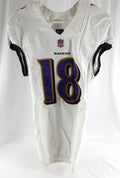 2016 Baltimore Ravens #18 Game Used White Jersey NR R 38 686