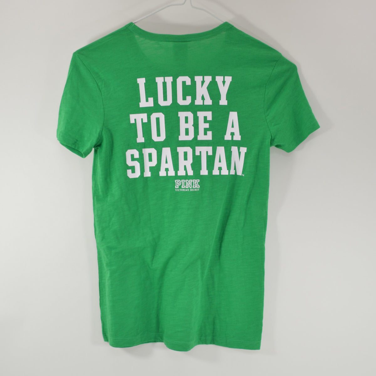 Victoria's Secret Pink Collegiate Michigan State Short Sleeve Shirt XS Pic2