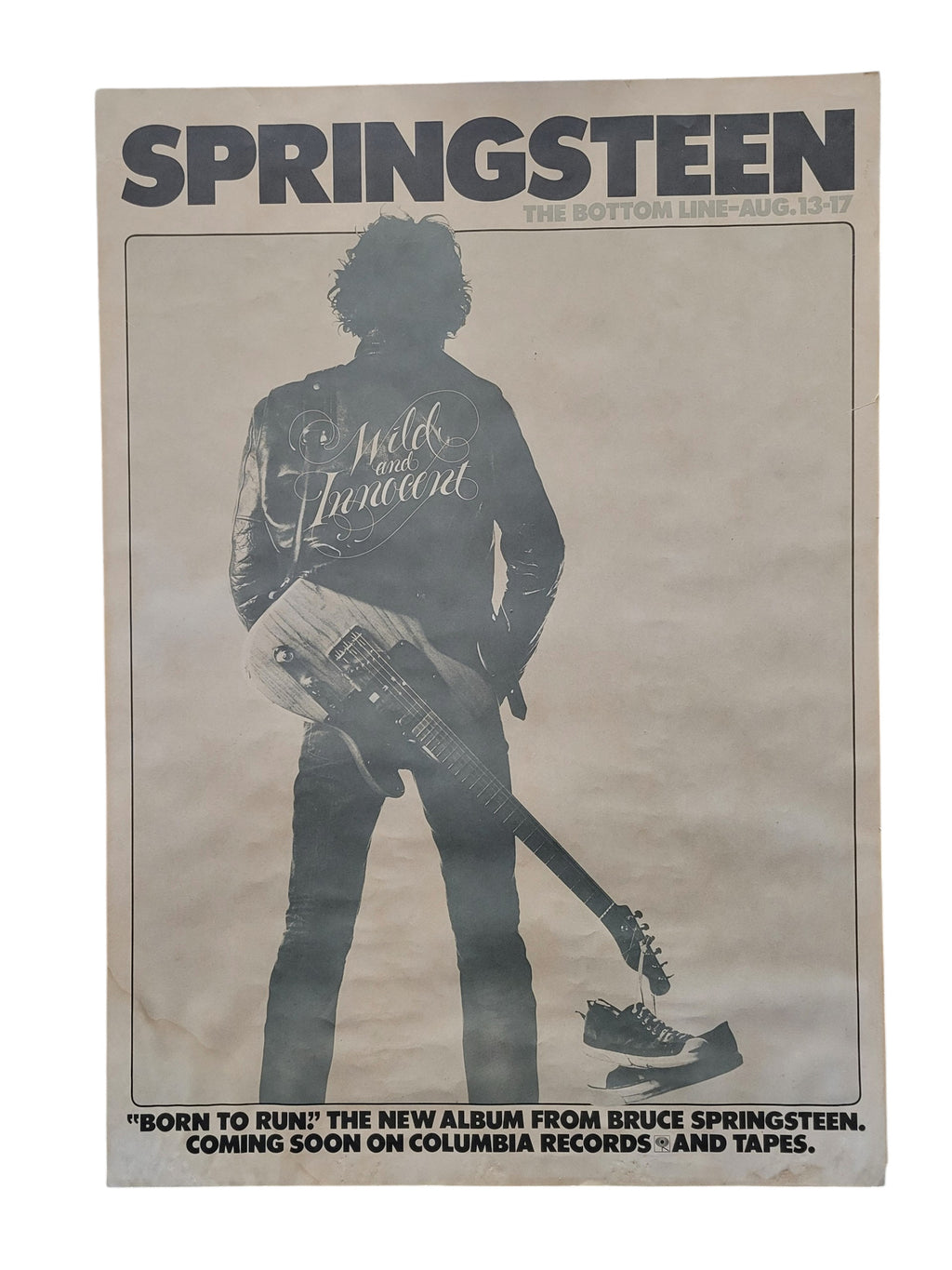 Vintage 1975 Bruce Springsteen The Bottom Line Promo Poster 24x34 Born to Run