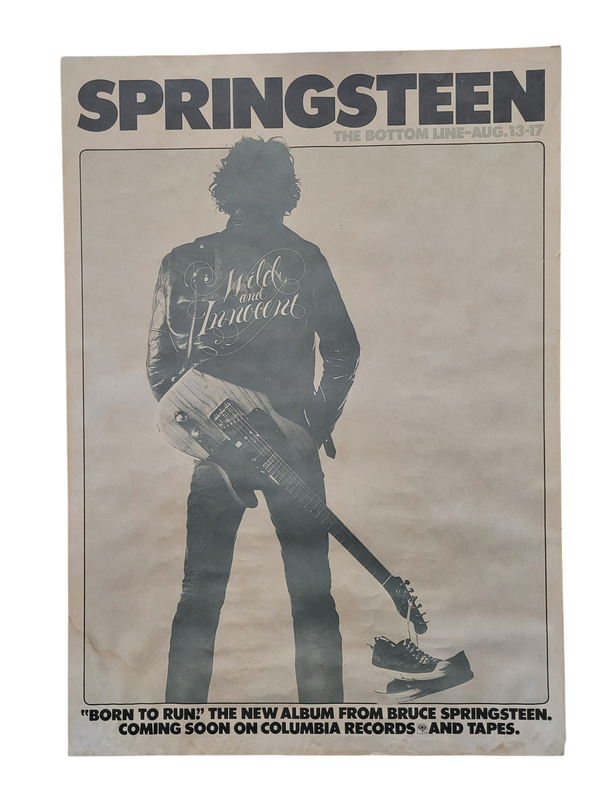 Vintage 1975 Bruce Springsteen The Bottom Line Promo Poster 24x34 Born to Run