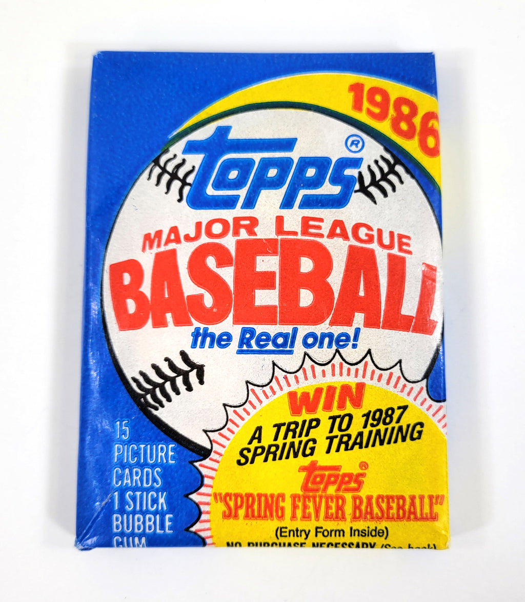 1986 Topps Baseball Wax Pack (15 Cards) Sealed - Blue