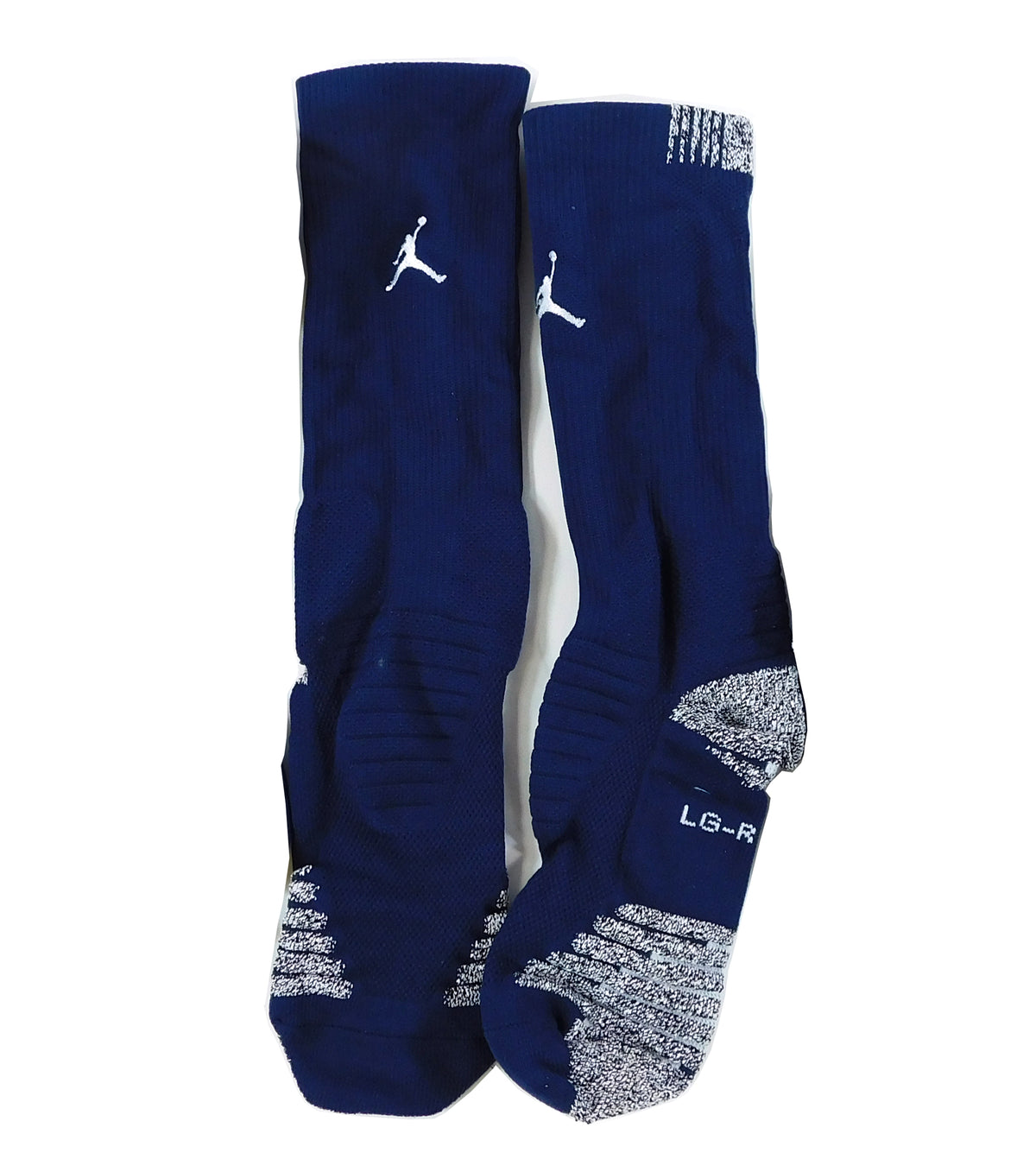 (3 Pairs) UNC Tar Heels Nike Jumpman Team Issued Navy Crew Socks (Size L) New Pic2