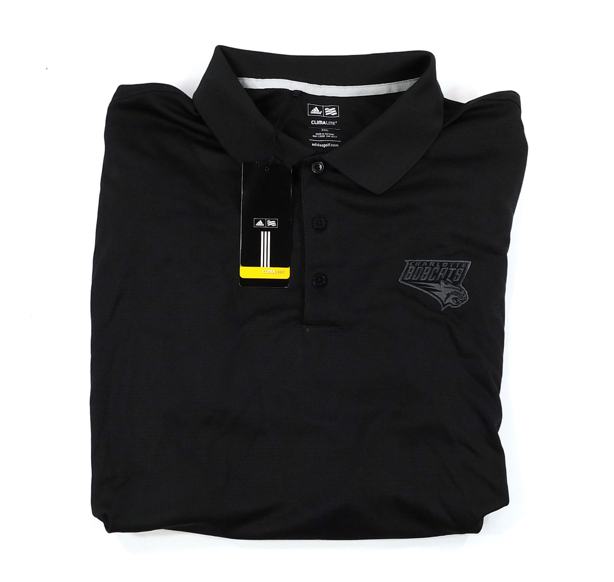 Charlotte Bobcats Adidas Golf Black Polo Shirt Climalite (Size 3XLT) NWT